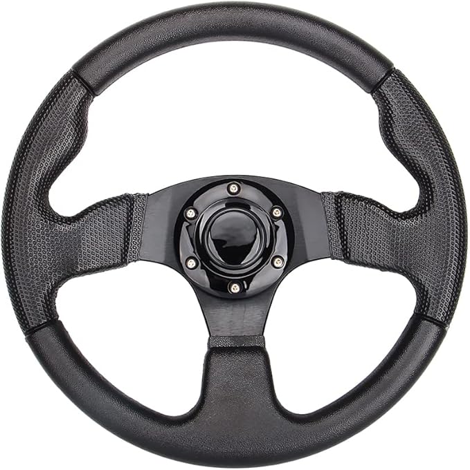 Golf Cart Steering Wheel Universal Design for Most Golf Cart Club Car DS and Precedent 12.5 inch Black EZGO Yamaha Steering Wheel