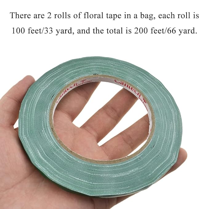HAHIYO Green 0.25Inch Wide 2Rolls Floral Tape Waterproof Florist Tape Flower - Image 6