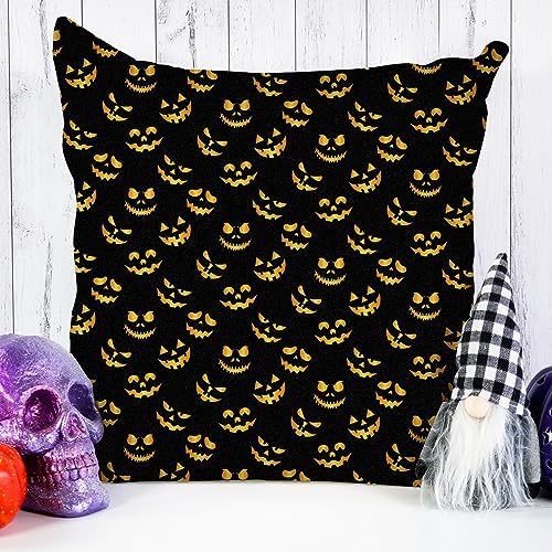 Whaline 12Pcs Halloween Cotton Fabric Bundles 10 x 10 Inch Spider Pumpkin Bat Plaid Stripe Dot Fabric Squares Orange Black Squares Sewing Fabrics for DIY Craft Party Decor