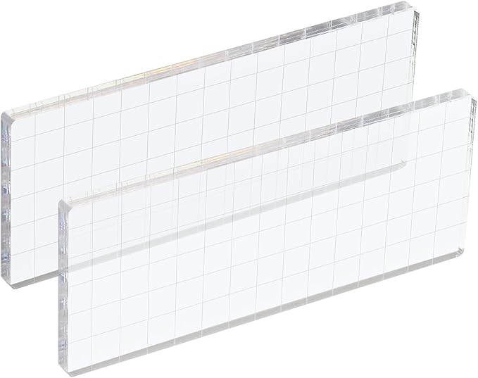 PATIKIL 6" x 3" Acrylic Stamp Block, 2 Pack Clear Stamping Block by PATIKIL