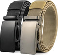 DOOPAI Belt Men, elastic golf belts for men, 2 Pack Nylon Ratchet Belt Mens Belts Casual, Adjustable Trim to Fit