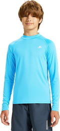 DEVOROPA Youth Boys Compression Thermal Shirt Long Sleeve Kids Fleece Baselayer Soccer Baseball Undershirt Slim/Regular/Husky