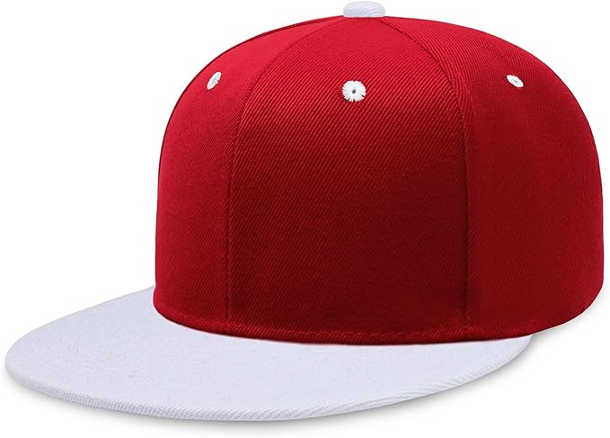 CHOK.LIDS Flat Bill Visor Classic Snapback Hat Blank Adjustable Brim High Top End Trendy Color Style Plain Tone Baseball Cap
