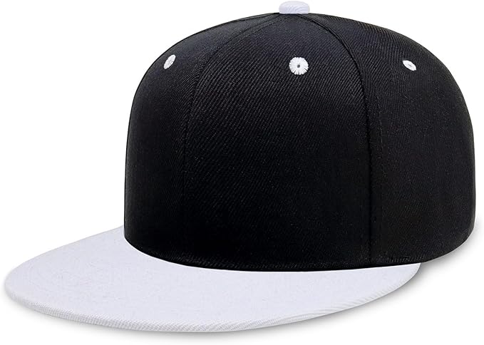 CHOK.LIDS Flat Bill Visor Classic Snapback Hat Blank Adjustable Brim High Top End Trendy Color Style Plain Tone Baseball Cap