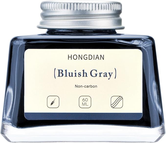 Hongdian Fountain Pen Bottled Ink Bluish Gray, 60ml Fountain Pen Bottled Ink - Image 3