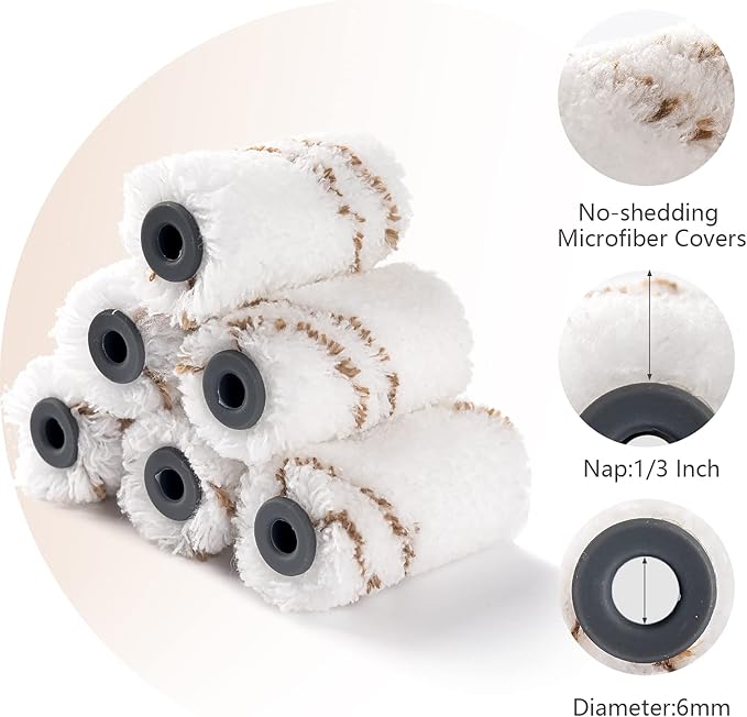 Mister Rui Paint Roller Kit, 9 Pack, 2 Inch Microfiber Paint Roller Covers - Image 2