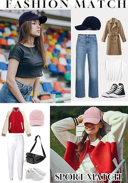 Zando 2026 Trendy Heart Baseball Caps for Women Men Girls Dad Adjustable Cute Cotton Trucker Hat for Casual Travel Sports
