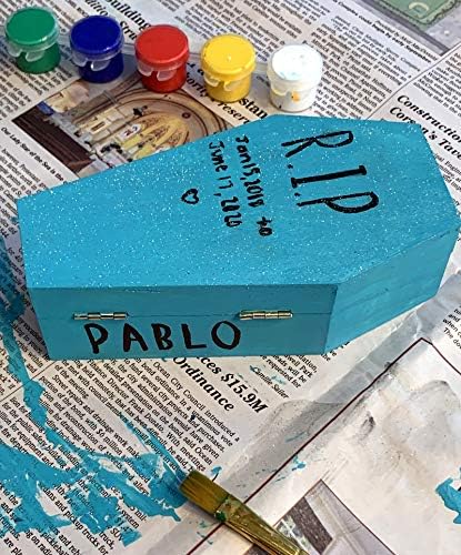 Creative Hobbies Medium 12 Inch Halloween Coffin Box - Fillable Hinged Box for Halloween Décor, Party Favor, Goth, Decoration, Pet Casket (Pack of 2)