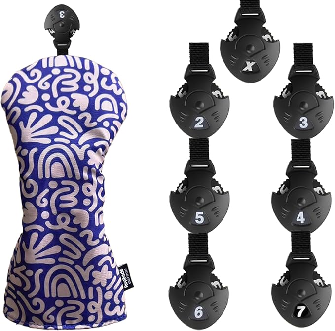 ROYMADE Golf Club Head Covers, 4-Piece Set,Waterproof Headcovers for Driver, Fairway Wood and Hybrid, with Interchangeable No. Tags 2/3/4/5/6/7/X Golf Accessories for Men Women