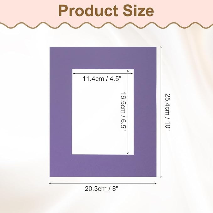 Picture Mats, 8 x 10 for 5 x 7 Pictures Acid Free White Core Bevel Cut Frame - Image 2