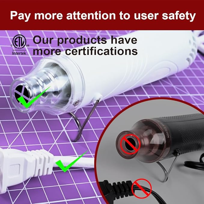 Mini Heat Gun, 300W Fast Heat Hot Air Gun - Image 5