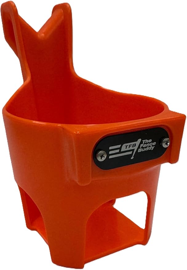 Fence Cup Holder | Drink Holder for Chain Link Fence | Fits Stanley, Yeti & Gatorade | Baseball Dugout, Softball, Pickleball & Tennis | Made in USA | The Fence Buddy (Orange)
