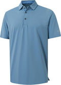 Mens Polo Shirts Short and Long Sleeve Casual Solid Stylish Dry Fit Performance Designed Collared Golf Polo Shirts for Men