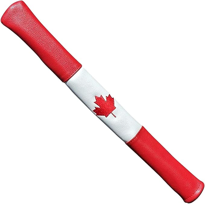 Foretra Driver Headcover Golf Club Covers Blade Mallet Putter Cover Alignment Stick Holder Hybrid Fairway Wood Head Cover Canada Flag Style Novelty Golf Accessories for Most Brands