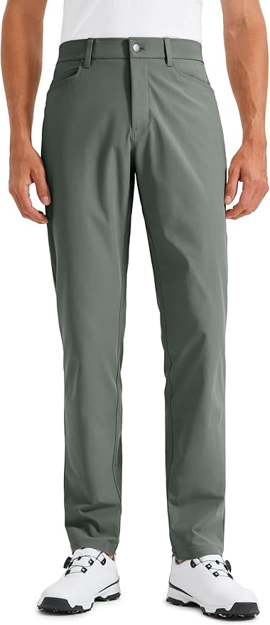 CRZ YOGA All Day Comfy 5-Pocket Golf Pants for Men - 28"/30"/32"/34" Quick Dry Lightweight Casual Work Stretch Trousers