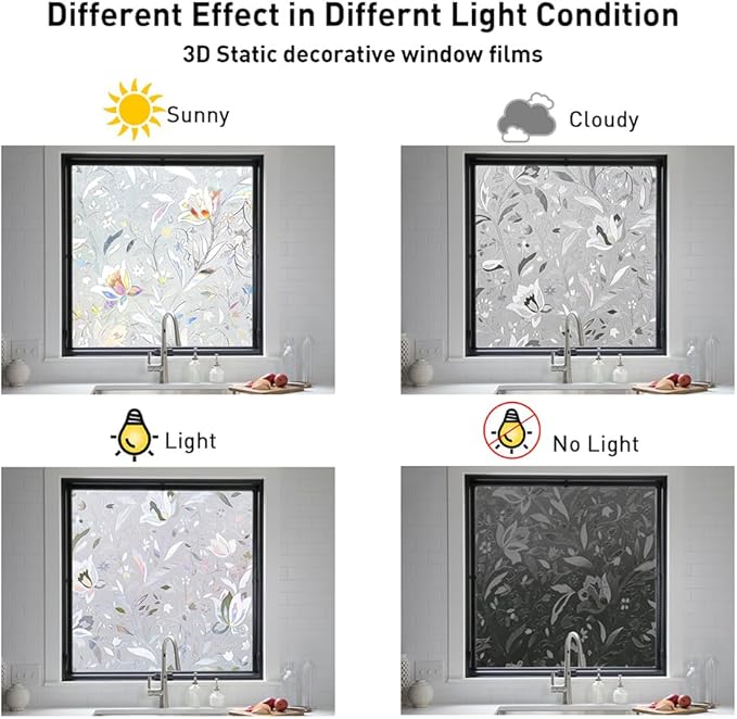 NINETREX Window Privacy Film, 3D Stained Glass Window Film, Decorative Window - Image 5