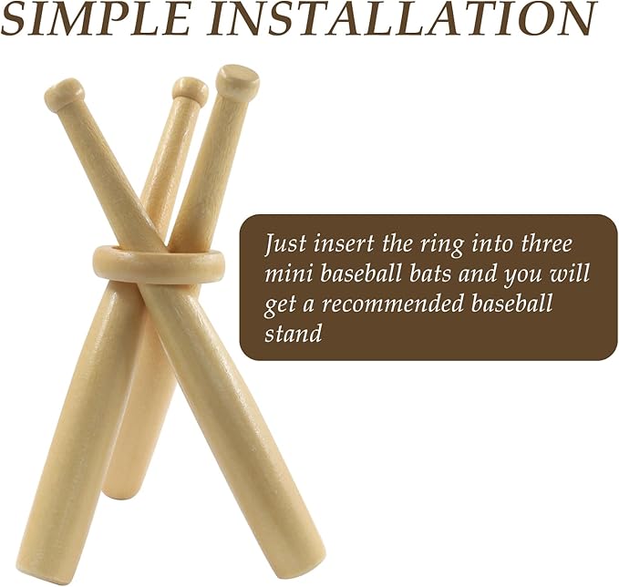 4 Pack Display Baseball Stand Holder, Wooden Holder Mini Stand, Sports Accessories for Sports Lovers/Friends