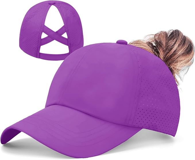 ZTL Women's High Ponytail Baseball Cap Performance Running Hat Quick Dry Mesh Sports Cap Unstructured Dad Trucker Hats
