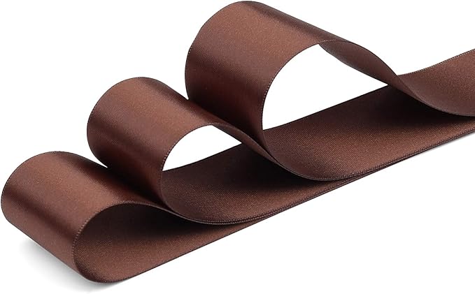 Humphrey's Craft 1-1/2 Inch Brown Double Faced Satin Ribbon - Image 2