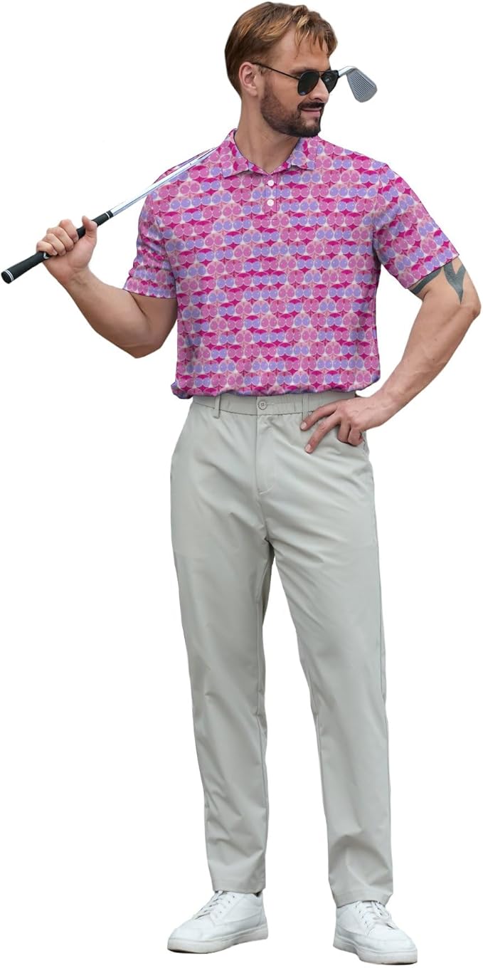 Mens Golf Shirts Golf Polo Shirts for Men Short Sleeve Polo Shirts Golf Gifts