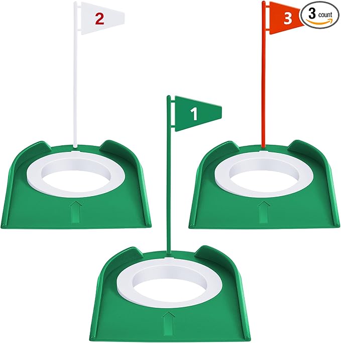 Sotiff Golf Putting Practice Cup Hole Training Aids Golf Accessories Training Putters with Plastic Flag for Adult Office Garage Yard Indoor Outdoor Practice
