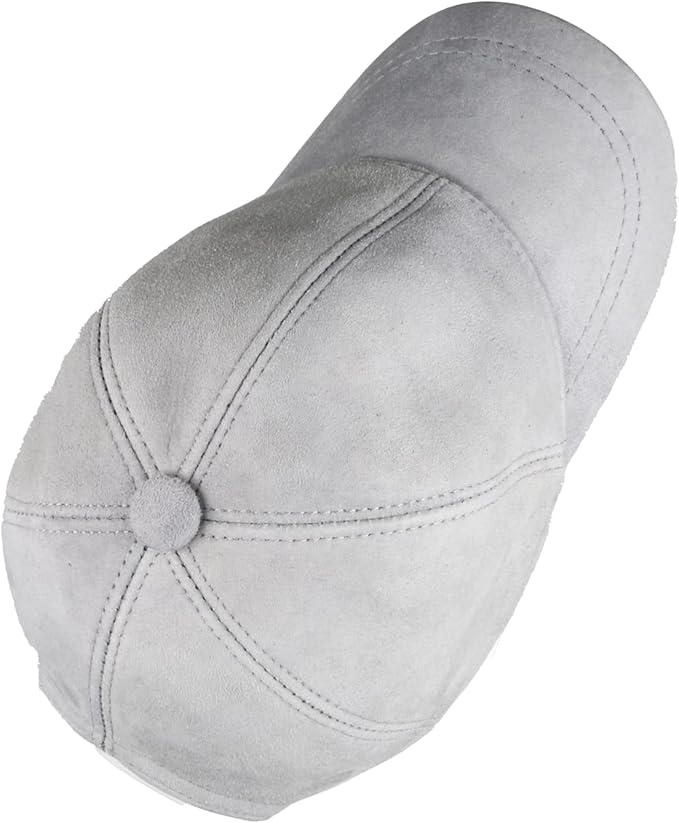 Suede Leather Baseball Cap – Unstructured 6 Panel Adjustable Strapback Hat for Men & Women