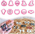 KEOKER Halloween Polymer Clay Cutters - 10 Shapes for Jewelry, Earrings, Pumpkin - Studs Included
