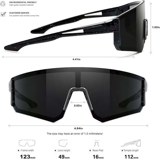 SEKKAF Youth Baseball Sunglasses for Boys Girls Age 6-12 Softball Cycling Sports Sunglasses for Kids Lightweight Frame