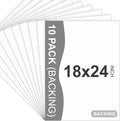 10 Pack Backing Boards, 18x24 Uncut White Mats Matboards, Acid-Free Backerboards by SOMIME