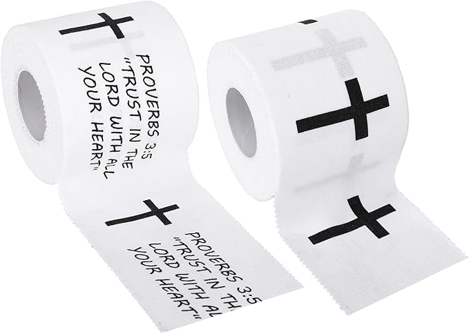 2PCS Pre-Wrap Christian Athletic Tape for Sports 2 Inch Wide Soccer Baseball Wrist Tape Religious Cross Wrist Tapes Accessories, Sport Supplies for Football Sports Baseball Gymnastics Athlete Injury