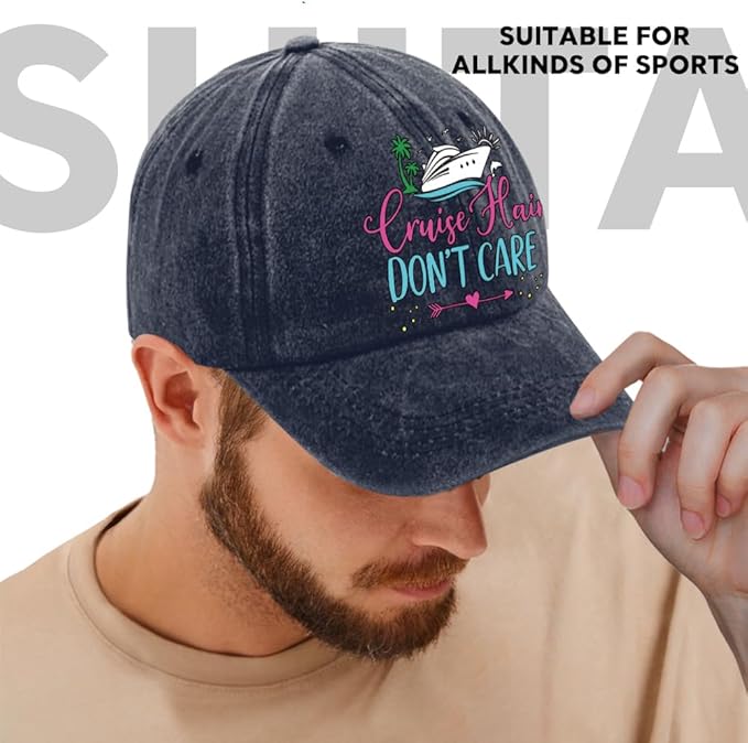 Cruise Adjustable Washed Cotton Baseball Cap, Funny Boat Retro Trucker Hat Gift for Men Women Dad Husband Crewman