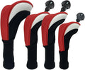Golf Club Head Covers for Woods 3/4/5/6 Pieces Long Neck Mesh Sports Golf Club Headcovers Set with Interchangeable No. Tags 3 4 5 6 7 X Golf Accessories for Men Women
