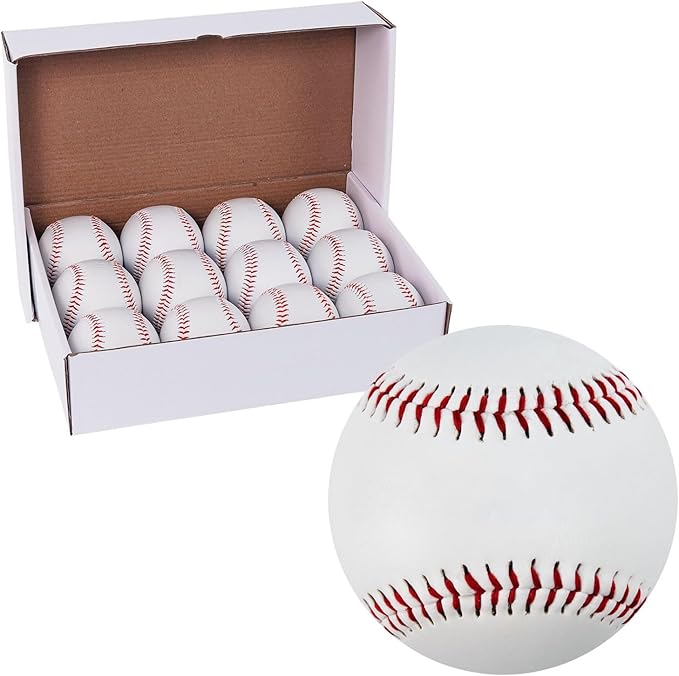 R&L Official Size Blank Practice Training Baseballs 12 Balls Pack Blank Baseball Sports Youth/Adult for League Play, Pitching, Batting, Fielding, Autograph, Gifts(One Dozen)