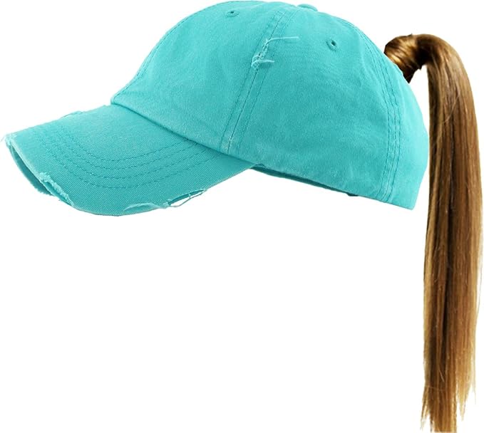 Classic Plain Ponytail Messy High Bun Headwear Adjustable Cotton Trucker Mesh Glitter Hat Baseball Cap