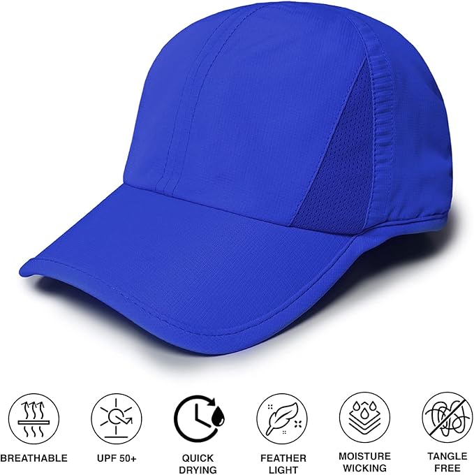Ponyflo Women’s Ponytail Baseball Cap, Patented Active Feather-Light Hat with Open Back