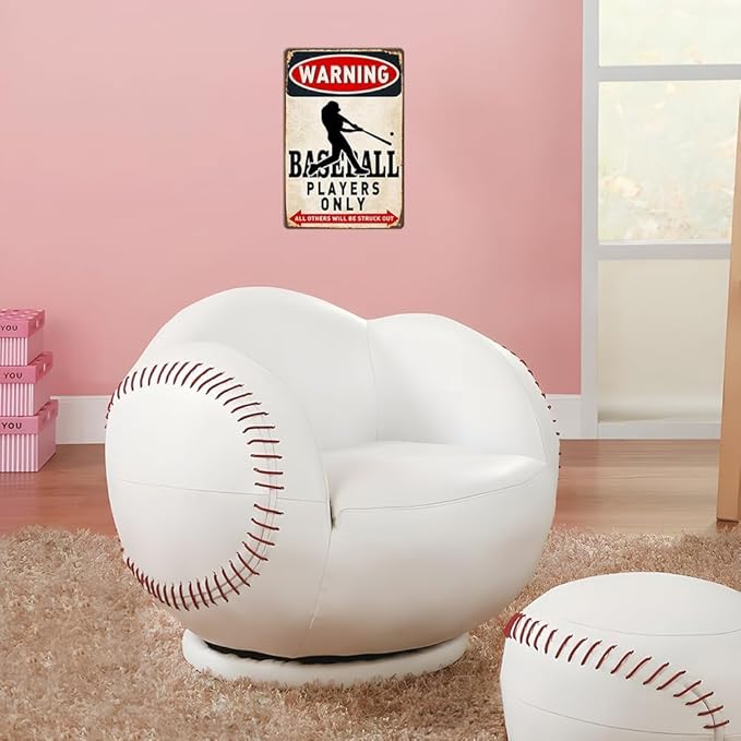 Vintage Baseball Wall Decor Sign - Metal Art for Boys Room Decor, Gift for Baseball Lovers - Perfect for Sports Themed Bedroom Decor, 8 x 12 Inch (928)