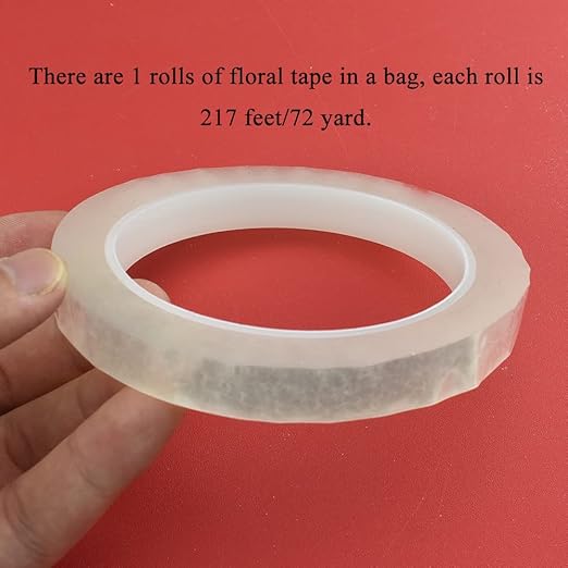 HAHIYO Clear 0.5Inch Wide 1Rolls Floral Tape Waterproof Florist Tape Flower - Image 6