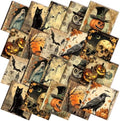 Hahafelt 10 Pcs Halloween Gothic Skull Owl Quilting Fabric 20 x 20 Inch