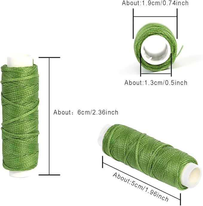 Waxed Thread for Leather Sewing 24 Colors 210D Hand Stitching Thread Waxed Flat - Image 3