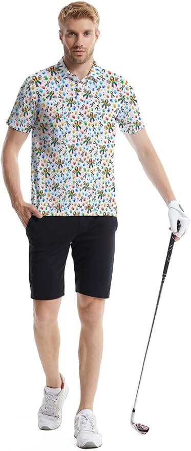 Mens Golf Shirts Golf Polo Shirts for Men Short Sleeve Polo Shirts Golf Gifts