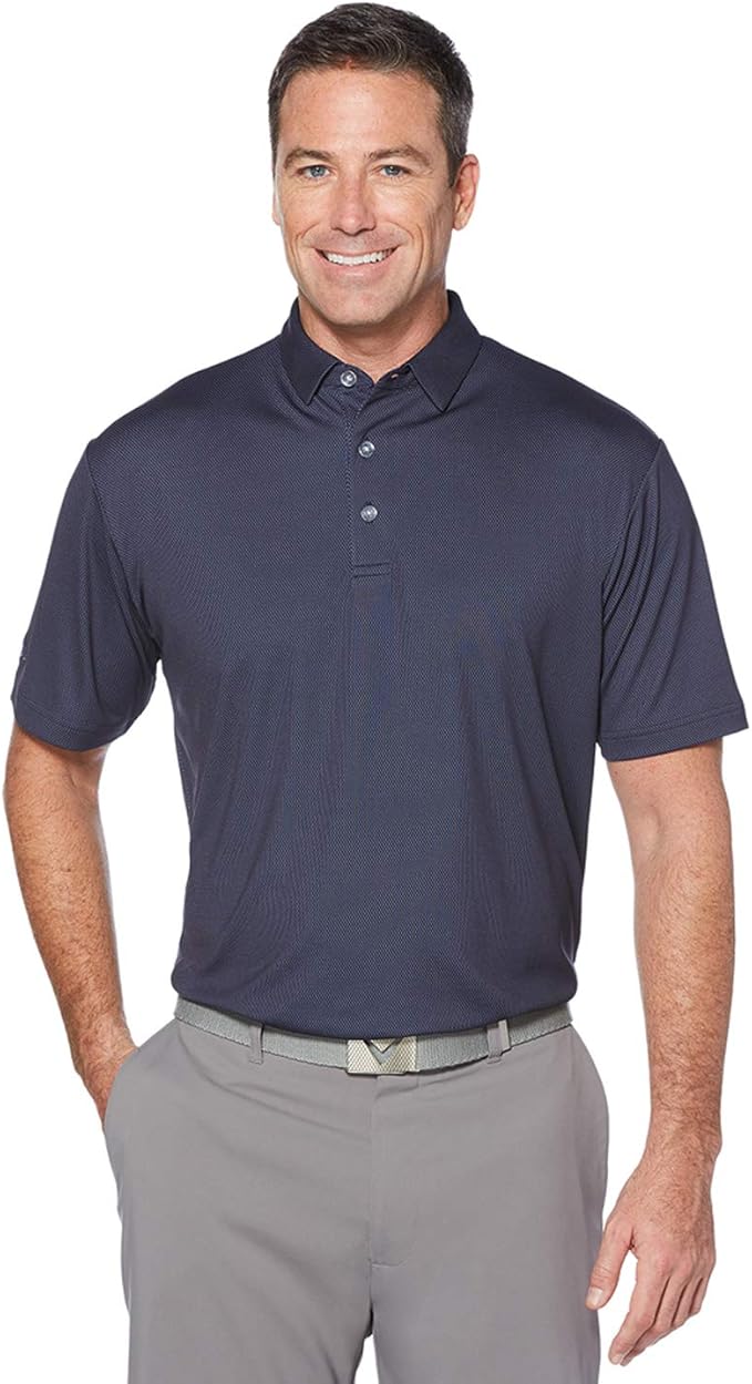 Callaway Men's Basics Short Sleeve Birdseye Polo Shirt