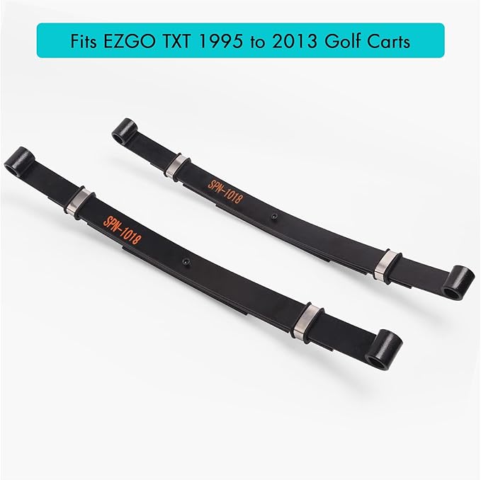 10L0L Heavy Duty Golf Cart Rear Leaf Spring Kit - 4-leaf Spring with Bushings & Sleeves for EZGO TXT Golf Cart 1995-2013
