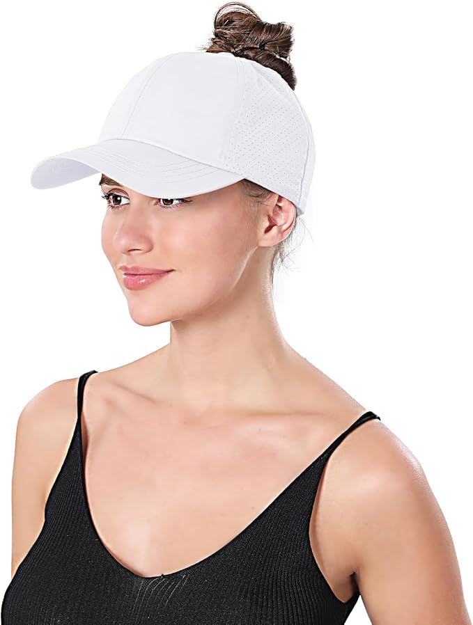 ZTL Women's High Ponytail Baseball Cap Performance Running Hat Quick Dry Mesh Sports Cap Unstructured Dad Trucker Hats