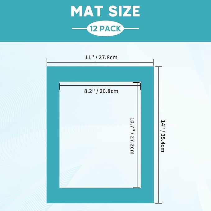 ZBEIVAN 12 Packs Mixed Colors 11x14 Picture Frame Mats - Image 2