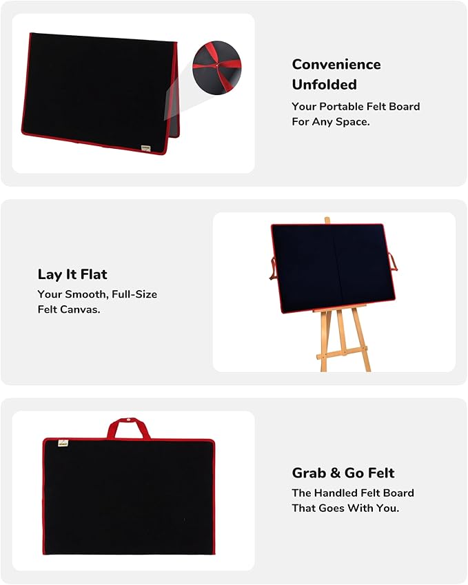 CHEFAN Large Felt Flannel Board 31.5 * 23 in, Foldable Freestanding Story - Image 3