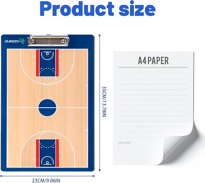 Basketball Dry Erase Coaches Clipboard, Basketball Clipboard for Coaches Double-Sided Basketball White Board for Coaches Writable and Erasable Basketball Dry Erase Board for Coaches Gift