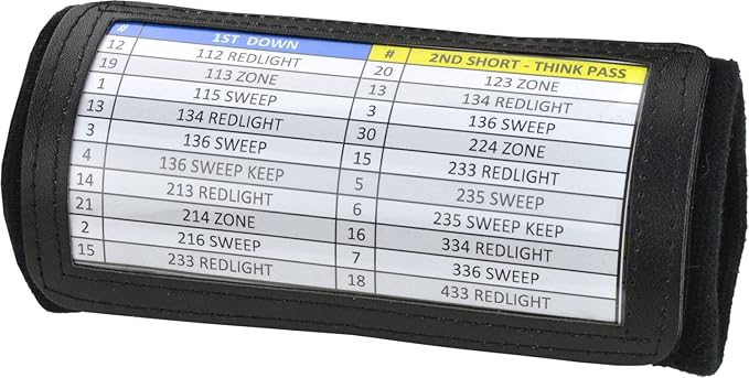Sports Unlimited Youth Triple Wrist Coach, Football Wristbands for Plays, Baseball Wristbands, QB Arm Bands