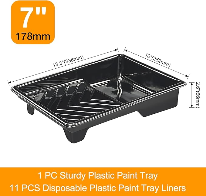 Great Andrew 12 Pack Paint Tray Liners 7 Inch, Paint Roller Trays, Paint Pan - Image 2