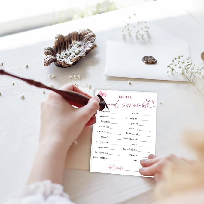 Bridal Shower Games Cards, Bridal Word Scramble, 25 Cards - Image 4