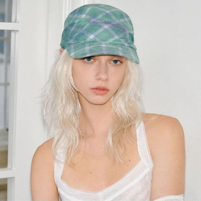 Women’s Plaid Bandana Baseball Cap – Y2K Adjustable Checkered Hat, Casual Streetwear Summer Fashion Visor Scarves